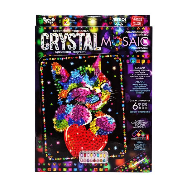 Креативное творчество "Crystal mosaic Кот и сердце" CRM-02-02, 6 форм элементов CRM-02-02 фото