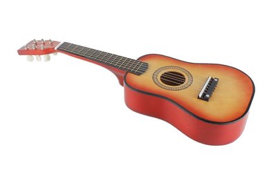 Игрушечная гитара с медиатором M 1369 деревянная Оранжевый 1369Blue фото