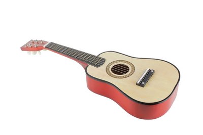 Игрушечная гитара с медиатором M 1369 деревянная Натуральный 1369Blue фото