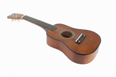 Игрушечная гитара с медиатором M 1369 деревянная Коричневый 1369Blue фото
