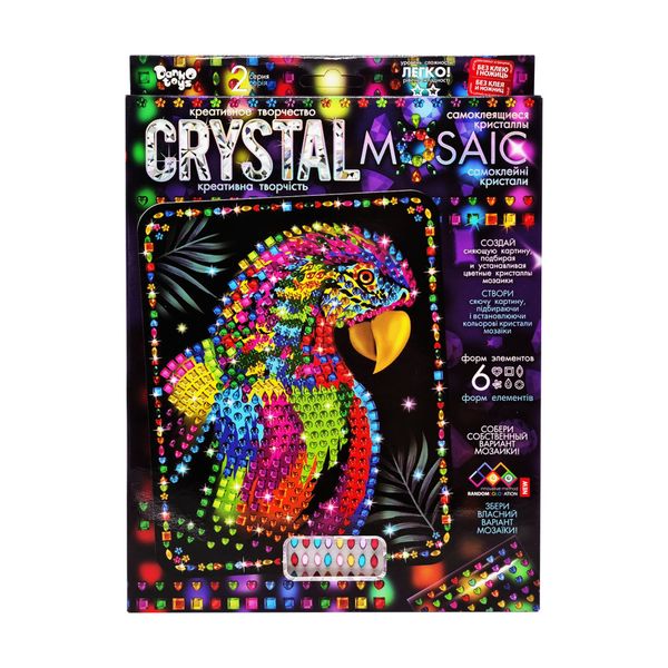 Креативна творчість "Crystal mosaic Папуга" CRM-02-06, 6 форм елементів CRM-02-06 фото