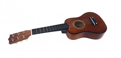 Игрушечная гитара M 1370 деревянная Коричневый M 1370Blue фото