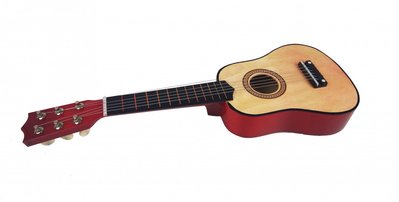 Игрушечная гитара M 1370 деревянная Натуральный M 1370Blue фото