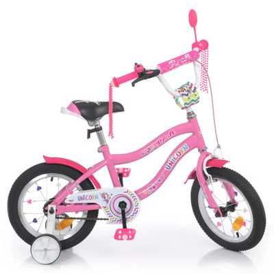 Велосипед дитячий PROF1 Y14241 14 дюймів, рожевий Y14241 фото